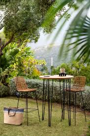 Table Haute Sumatra Noire Et Naturelle Table De Jardin Mobilier De Jardin Jardin Et Plein Air Gifi Mobilier Jardin Decoration Jardin Mange Debout Exterieur