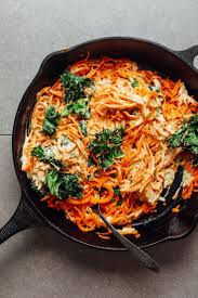 Garlicky Alfredo Sweet Potato Noodles Minimalist Baker Recipes Recipe Sweet Potato Pasta Sweet Potato Noodles Recipes