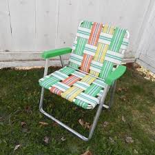 1960 S Vintage Aluminum Lawn Chair Child S Youth Size Folding Design Plastic Arm Rests Original Webbing In Retro Green Lawn Chairs Chair Outdoor Chairs