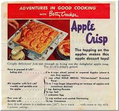 Vintage Recipes 1950s Vintage Berry Crocker Apple Crisp Recipe Chronically Vintage Recipe Vintage Recipes Apple Crisp Recipes Crisp Recipe