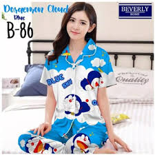 Hokyfashion Piyama Cp Doraemon Awan Fullprint Shopee Brasil