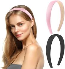 WLLHYF 2 Pieces Satin Headbands 1 Inch Wide Hard Head Band Fashion Solid  Headband Anti-slip Plain Hair Bands Diy Hair Accessories for Women Girls  Halloween Christmas Valentine's Day : Amazon.co.uk: Beauty