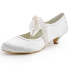 Elegantpark Ep41017 Women Closed Toe Ribbons Satin Mary Janes Low Heels Wedding Bridal Court Shoes Amazon Bridal Shoes Wedding Shoes Flats Satin Wedding Shoes