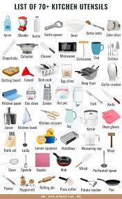 Today we'll learn the names of some kitchen utensils in english. List Of 70 Kitchen Utensils Names With Pictures