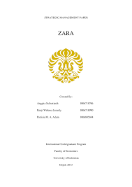 Doc The Strategic Management Analysis Of Zara Relative To