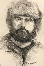 Mountain drawing with Pitt pens and markers