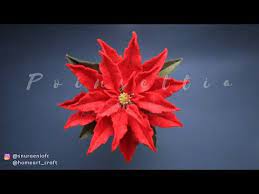 Easy Felt Poinsettias By S Nuraeni Diy Christmas Flower Decoration Youtube Felt Flower Tutorial Felt Flowers Diy Felt Flowers
