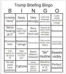 Trump Virus Briefing Bingo Thedavidpakmanshow