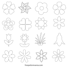 Basic Black And White Flower Outline Flower Silhouette Vector And Outline Templates Freepatternsarea Flower Pattern Drawing Paper Flower Patterns Flower Templates Printable Free