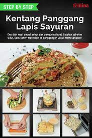 Kentang Panggang Lapis Sayuran Resep Tomat Kentang Panggang Makanan Dan Minuman