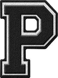 $100 off at amazon source: Presentation Alphabets Black Varsity Letter P