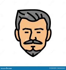 Van Duke Beard Hair Style Color Icon Vector Illustration Stock Vector
