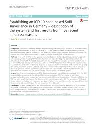Pdf Establishing An Icd 10 Code Based Sari Surveillance In Germany Description Of The System And First Results From Five Recent Influenza Seasons