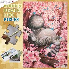 The photos in the assembled jigsaw puzzle are the crossword clues. Jigsaw Puzzles 300 500 1000 Pieces Wooden Puzzle Toys Cat Pattern Cartoon Animal Puzzle Games For Adults Kids Assembling Toys Puzzles Aliexpress