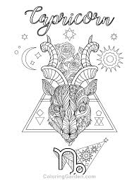 Ornate taurus zodiac coloring page. Pin On Adult Coloring Pages At Coloringgarden Com