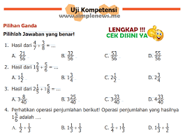 Siti memiliki pita 3/4 meter, sedangkan beni memiliki pita 7/8 meter. Lengkap Kunci Jawaban Uji Kopetensi Halaman 15 16 Matematika Kelas 5 Kurikulum 2013 Simple News Kunci Jawaban Lengkap Terbaru