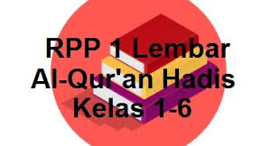 Kelas vii semester 2 standar kompetensi 5. Rpp 1 Lembar Al Qur An Hadis Kelas 1 6 Jenjang Sd Mi 2020 2021 Sinau Thewe Com