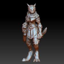 Artstation Kobold Dragonborn Rogue 3d Miniature Stanislav Kuznetsov Miniatures Rogues Statue