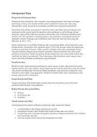 Interpretasi juga disebut sebagai tafsiran. Interpretasi Data Studocu