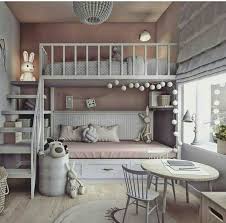 Invest in multiple layered beds; Kids Room Ideas Kids Shared Room Ideas Kids Room Ideas Shared Loft For Small Space Dream Rooms Bedroom Design Girl Bedroom Designs