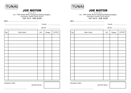 Langsung isi form onlinenya disini. Cash Bill Joe Motor Pbe Enterprise Kedai Buku