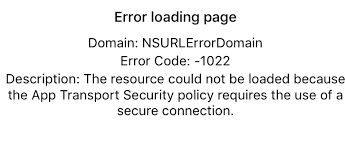 Simulator Show Error About App Transport Security Policy Requires The Use Of A Secure Connection Stack Overflow