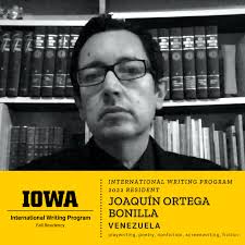 Joaquin Ortega Bonilla (#Venezuela) was born in Caracas, Venezuela, in  1969. He has published plays, such as LO ESCHUCHÉ LLORAR EN MI BOCA:  TRÍPTICO DE CARACAS [I've Heard Him Crying in My