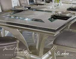 Add a touch of elegance to every meal with the hollywood swank. Aico Hollywood Swank Crystal Croc Dining Aico Dining Room Dining Table Double Pedestal Dining Table
