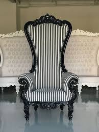 Huge Tall Back Throne Chair Black And White Striped Hand Carved Mahogany Throne Chair Furniture Chair