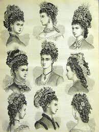 Victorian Ladies Hats Winter Bonnets Hair Styles 1875 Antique Print Matted Victorian Hairstyles Victorian Hats Historical Hairstyles