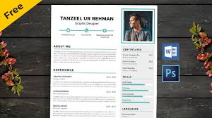 Beige and blue minimalist photographer business resume. Free Resume Cv Template In Microsoft Word Format Cover Letter Business Cards Free Download Youtube