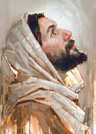 Look To God And Live by Dan Wilson side-view portrait of Jesus Christ  looking up