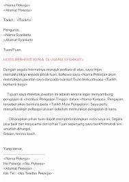 Notis perletakan jawatan serta merta. Resume Kreatif On Twitter Contoh Rasmi Surat Berhenti Kerja Jangan Menyusahkan Pihak Majikan Dengan Keluar Dari Syarikat Tanpa Bersebab Dan Tiada Hitam Putih Ini Contoh Surat Resign Dalam Bahasa Malaysia Yang Boleh