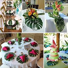 Safari Kunstliche Monstera Blatter Tropische Palmblatt Fur Jungle Party Dekoration Decoration De Table Tropicale Feuille Palmier Decoration Salle Anniversaire
