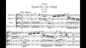W. A. Mozart String Quartet n°9 KV 169 - Score - YouTube