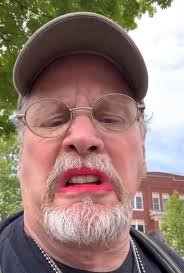 🤣 BREAKING: Liberal protester wears red lipstick to “fight” President  Trump He's protesting Trump by smearing