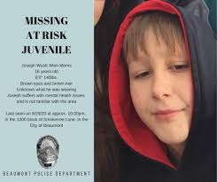 At-Risk Boy Goes Missing: Beaumont Police Seek Public's Help