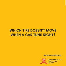Check spelling or type a new query. Brownsville College Ikoyi On Twitter Which Tire Doesn T Move When A Car Turns Right Can You Guess Fridaythoughts Bcigroovyfriday Bciriddlesfriday Fridaytrivia Schoolsinikoyi Schoolsinlagos Schoolsinigeria Lekkischools