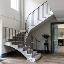 Living room stairs, modern minimalist interior design. Georgian Staircase Bespoke Stairs Surrey Bisca