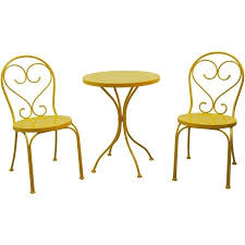 This Fun Mainstays 3 Piece Outdoor Bistro Set Includes 2 Chairs And 1 Bistro Table Decorate Your Outdoor L Outdoor Bistro Set Bistro Set Patio Furniture Sets