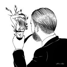 Black And White Pop Art Line Drawing Hennkim Henn Art Illustration Drawing Sketch Black White Pen Inspire Creative Society6 Artprint Print Art Love Art Man In Love