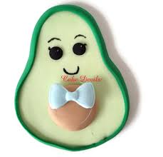 Fondant Avocado Cake Topper, Handmade Edible Sugar Cute Avocado With Face  for Fiesta, Shower, Birthday and More!
