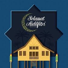 Selamat Hari Raya Aidilfitri Vector Illustration With Traditional Malay Village House Kampung Stock Illus Vector Illustration Adha Card Wallpaper Ramadhan