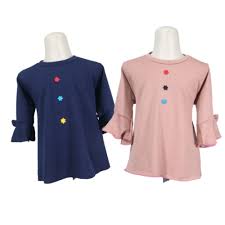 Beberapa model baju batik atasan ini dapat dijadikan sebagai salah satu pilihan untuk dikenakan. Blouse Gisell Uk 1 2 Tahun Baju Anak Perempuan Balita Model Lengan Panjang Blus Atasan Shopee Indonesia