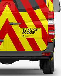Download Van Ambulance Mockup Back View In Vehicle Mockups On Yellow Images Object Mockups PSD Mockup Templates