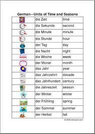 german chart time and seasons abcteach