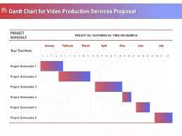 Gantt charts provide a way to track and manage project timelines, progress, and deliverables. Gantt Chart For Video Production Services Proposal Ppt Demonstration Presentation Graphics Presentation Powerpoint Example Slide Templates