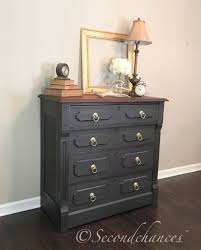 Chest Of Drawers Painted In Annie Sloan Graphite With Dark Wax Black Painted Furniture Furniture Chalk Paint Dresser