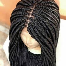By attaching synthetic hair to your natural hair with some. Box Braided Wig Braided Wig Box Braids Braid Wig Lace Etsy