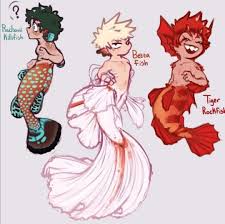 Not My Art Art From Twitter Bnha Mermaid Au Goldfish Au My Hero Academia Episodes My Hero Cute Anime Guys